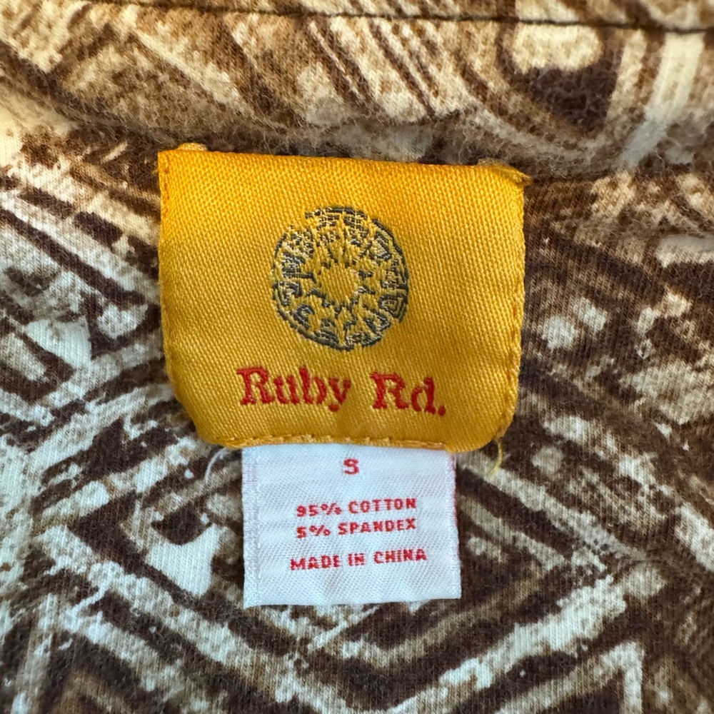 Ruby Rd. Earthy Geometric Print Blouse - Picture 4 of 4